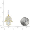 Yellow Gold Plated Baguette Moissanite Symbol Charm Hamsa Hand Pendant 3.77 CT