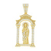 Yellow Gold Plated Baguette Moissanite Saint Charm St. Jude Alter Pendant 3 CT
