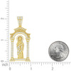 Yellow Gold Plated Baguette Moissanite Saint Charm St. Jude Alter Pendant 3 CT