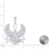 Sterling Silver Moissanite Egyptian Royal Falcon Guardian Horus Pendant 5.86 CT