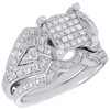 Diamond Bridal Set 3 Piece .925 Sterling Silver Filigree Engagement Ring 0.45 Ct