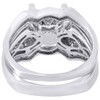 Diamond Bridal Set 3 Piece .925 Sterling Silver Filigree Engagement Ring 0.45 Ct