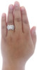 Diamond Bridal Set 3 Piece .925 Sterling Silver Filigree Engagement Ring 0.45 Ct