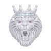 Sterling Silver Moissanite Pinky Eye Lion Crown Pinky Ring 1/2 CT | Size 8 to 10