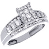 10K White Gold Round Cut Genuine Diamond Ladies Wedding Engagement Ring 0.53 Ct.