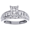 10K White Gold Round Cut Genuine Diamond Ladies Wedding Engagement Ring 0.53 Ct.