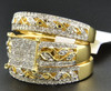 Diamond Bridal Set .925 Sterling Silver Antique Filigree Engagement Ring 0.93 Ct
