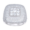 925 Sterling Silver Moissanite Domed Top Square Pinky Ring 6.54 CT | Size 9 - 11