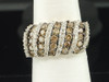 Brown Diamond Cocktail Ring 10K Yellow Gold Ladies Round Fashion Band 1.50 Tcw.