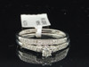 Ladies 10K White Gold Solid Round Cut Diamond Engagement Ring Bridal Set 0.27 ct