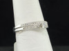 Ladies 10K White Gold Solid Round Cut Diamond Engagement Ring Bridal Set 0.27 ct