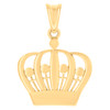 Genuine 10K Yellow Gold Unisex High Polished 0.95" Charm Royalty Crown Pendant