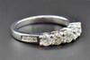 Round Diamond Engagement Ring 14K White Gold Five Stone Wedding Band 1.01 Ct