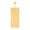 Genuine 10K Yellow Gold Textured & D/C Money Benjamin 100 Dollar Bill Pendant