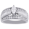 14K White Gold Marquise Cut Solitaire Diamond Wedding Engagement Ring 1 Ct.
