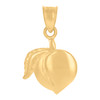Genuine 10K Yellow Gold Women's Polished 0.90" Food Charm Fruit Peach Pendant
