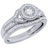 Round Solitaire Diamond Engagement Wedding Ring 10K White Gold Bridal Set .40 Ct