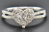 Heart Diamond Engagement Ring Round Cut 14K White Gold Love Shape 0.50 Ct