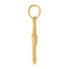 Genuine 10K Yellow Gold 0.45" Charm Textured Heart Budded Pointed Cross Pendant
