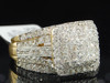 Ladies 14K Yellow Gold Princess Diamond Engagement Ring Halo Wedding Bridal Set