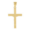 Genuine 10K Yellow Gold Unisex 1.30" Charm Textured Jesus Cross Crucifix Pendant