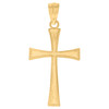 Genuine 10K Yellow Gold Unisex 1.05" Charm Diamond Cut Religious Cross Pendant
