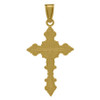 Genuine 10K Yellow Gold 1.15" Charm Diamond Cut Filigree Cross Crucifix Pendant