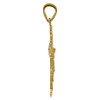 Genuine 10K Yellow Gold 1.15" Charm Diamond Cut Filigree Cross Crucifix Pendant