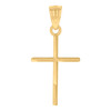 Genuine 10K Yellow Gold Unisex Religious 0.90" Charm Polished Flat Cross Pendant
