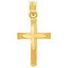 Genuine 10K Yellow Gold Religious 1.05" Charm Polished Flat Latin Cross Pendant