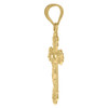 Genuine 10K Yellow Gold 1" Charm Textured Budded Cross Jesus Crucifix Pendant