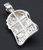 Mini Diamond Jesus Face Pendant Sterling Silver Round Cut Pave Charm 0.33 Ct.