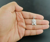 Mini Diamond Jesus Face Pendant Sterling Silver Round Cut Pave Charm 0.33 Ct.