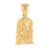 Genuine 10K Yellow Gold Religious 0.80" Charm Diamond Cut Jesus Face Pendant