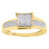 10K Yellow Gold Diamond Promise Anniversary Engagement Square Ring 0.15 Ct.