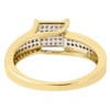 10K Yellow Gold Diamond Promise Anniversary Engagement Square Ring 0.15 Ct.