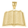Genuine 10K Yellow Gold 1" Religious Charm Diamond Cut Book Holy Bible Pendant