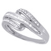 Diamond Wedding Band 10K White Gold Round Baguette Cut Ladies Ring 0.20 Ct