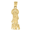 Genuine 10K Yellow Gold 0.95" Religious Charm Diamond Cut St. Lazarus Pendant
