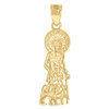 Genuine 10K Yellow Gold 0.95" Religious Charm Diamond Cut St. Lazarus Pendant