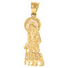 Genuine 10K Yellow Gold 1.25" Religious Charm Diamond Cut St. Lazarus Pendant