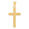 Real 10K Two Tone Gold 1.70" Religious Charm D/C Beveled & Beaded Cross Pendant