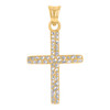 Genuine 10K Two Tone Gold 1.30" Religious Charm Diamond Cut Nugget Cross Pendant