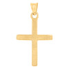Genuine 10K Two Tone Gold 1.30" Religious Charm Diamond Cut Nugget Cross Pendant