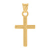 Genuine 10K Yellow Gold 0.50" Religious Charm Beaded & Braided Cross Pendant