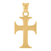 Real 10K Yellow Gold 0.55" Charm Textured Medieval Pattée Formée Cross Pendant
