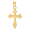 Genuine 10K Yellow Gold 0.60" Charm Textured IC XC Greek Orthodox Cross Pendant