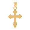 Genuine 10K Yellow Gold 0.60" Charm Textured IC XC Greek Orthodox Cross Pendant