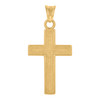 Real 10K Yellow Gold 0.60" Unisex Charm Diamond Cut Center Double Cross Pendant