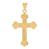 Genuine 10K Yellow Gold 1.70" Religious Charm Textured Budded Cross Pendant